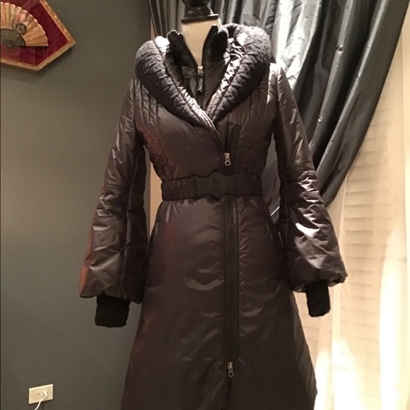 Black knee length Mackage down coat - Picture 4 of 7